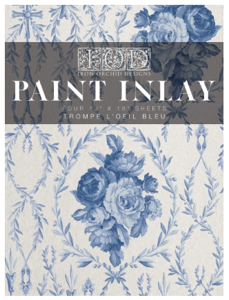 Trompe l'oeil Bleu IOD Paint Inlay 12x16 Pad