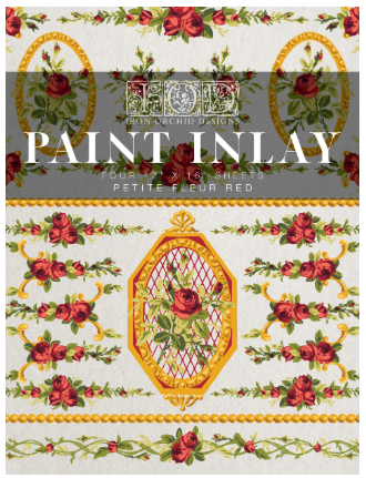 Petite Fleur Red IOD Paint Inlay 12x16 Pad™