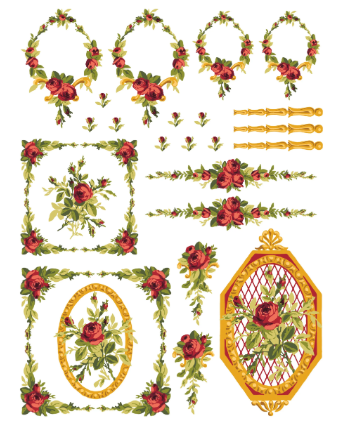 Petite Fleur Red IOD Paint Inlay 12x16 Pad™
