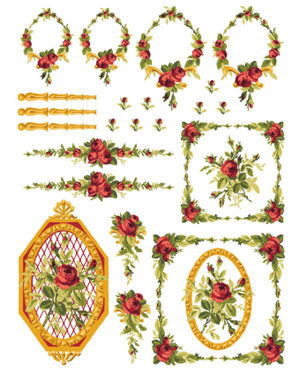 Petite Fleur Red IOD Paint Inlay 12x16 Pad™