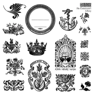 The Connoisseur's Library Labels 6x6 IOD Stamp™
