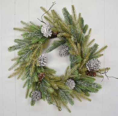 27” Canadian Blue Spruce / Cone Wreath
