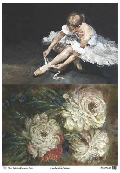 Floral Ballerina - A1 Rice Decoupage Paper