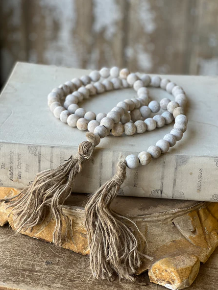 Tassel Tied Garland | White Wash