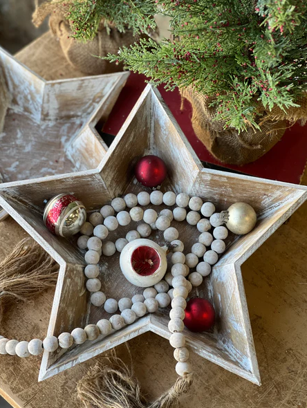 Tassel Tied Garland | White Wash
