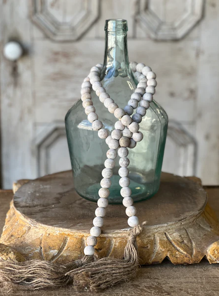 Tassel Tied Garland | White Wash