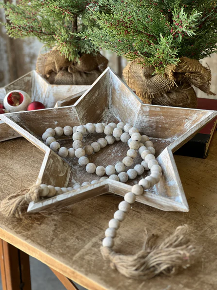 Tassel Tied Garland | White Wash
