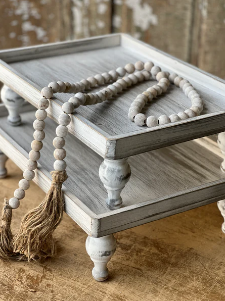 Tassel Tied Garland | White Wash
