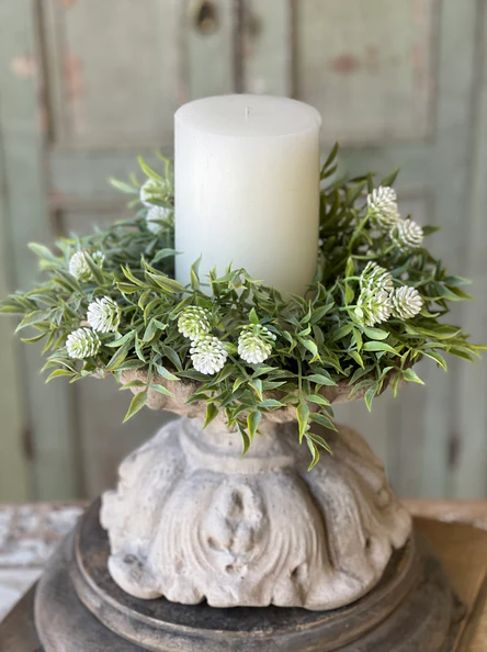 Thimble Buds Candle Ring | 10" | Cream