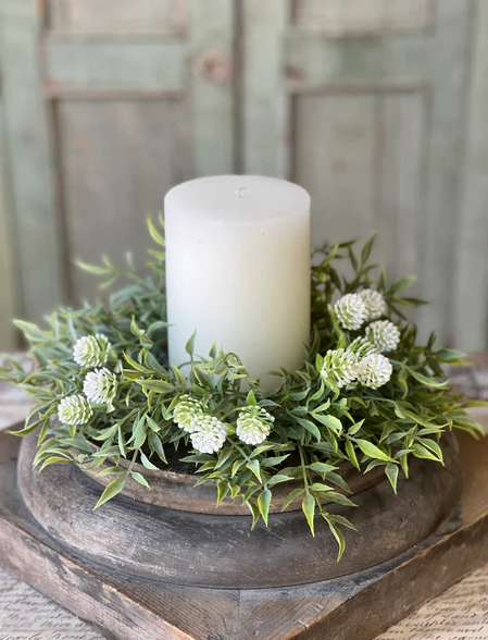 Thimble Buds Candle Ring | 10" | Cream