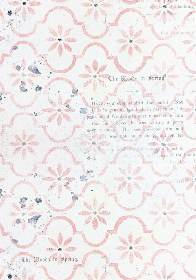 Decoupage Queen: Pink Stencil Background - Cottages 2026 - ellen j goods