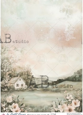 AB Studios: Romantic Countryside Floral Scene Background