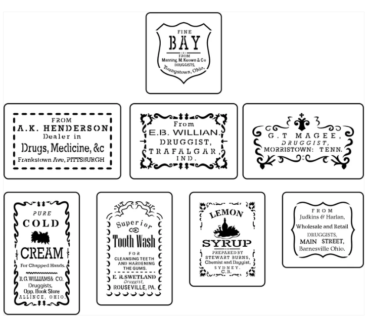Apothecary Labels 2 | JRV Stencil