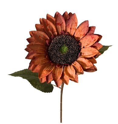 Vintage Fabric Sunflower Stem 27''