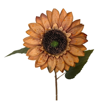 Vintage Fabric Sunflower Stem 27''