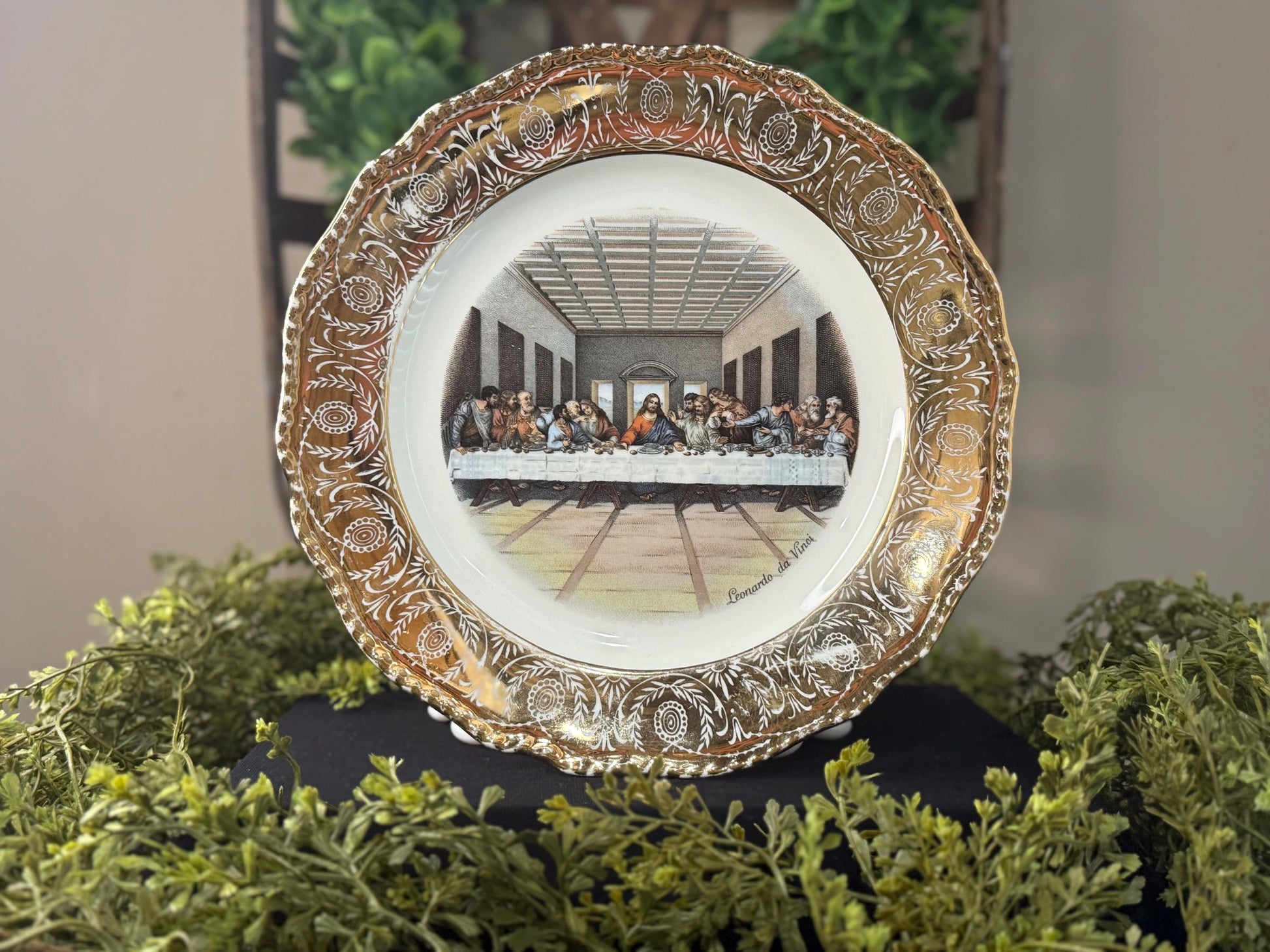 Vintage 22k gold Last Super plate