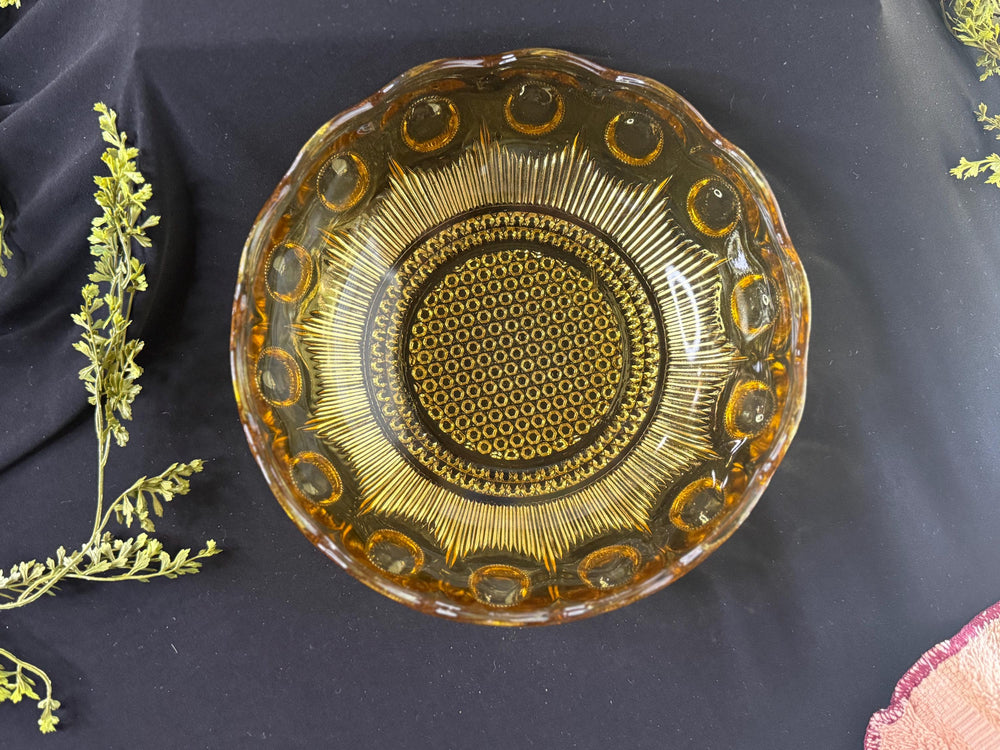 Vintage Bartlett Manhattan Honey Amber Serving Bowl