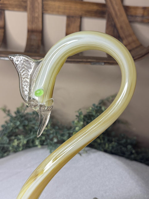 Vintage Hand-blown Art Glass Swan Murano-Style