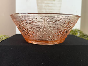 Vintage Indiana Glass pink tiara salad bowl