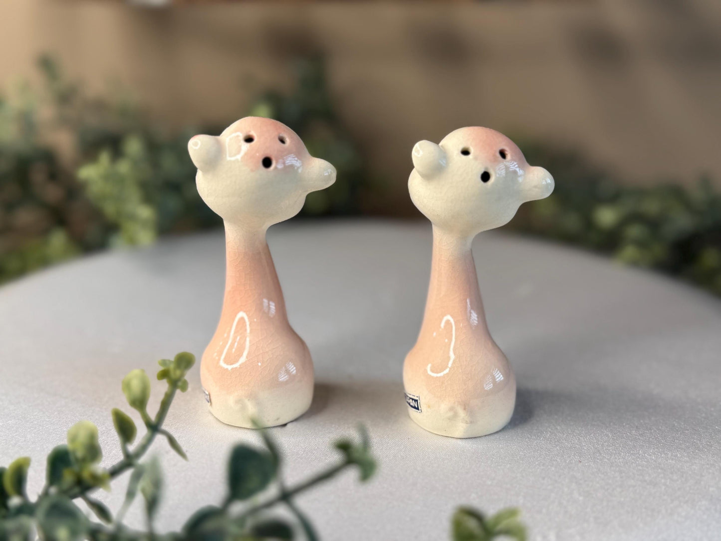 Vintage Long neck Pigs salt and pepper set - rare find