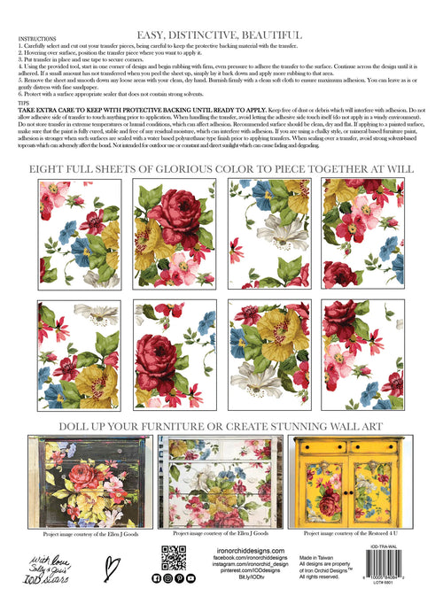 Wall Flower IOD Transfer 12x16 Pad