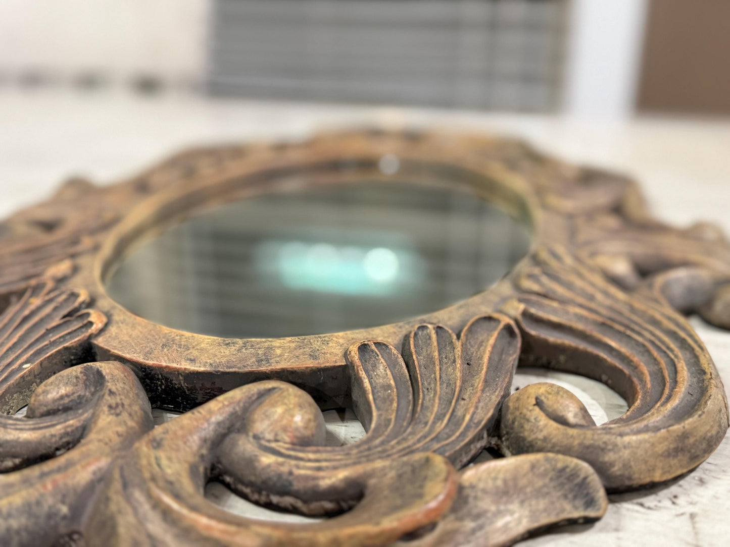 Ornate plaster mirror