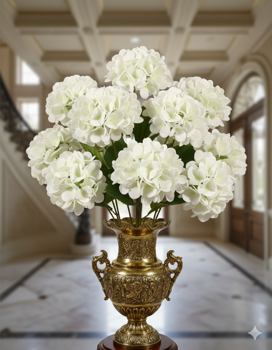 18" Real Touch HYDRANGEA BUSH 5 Heads