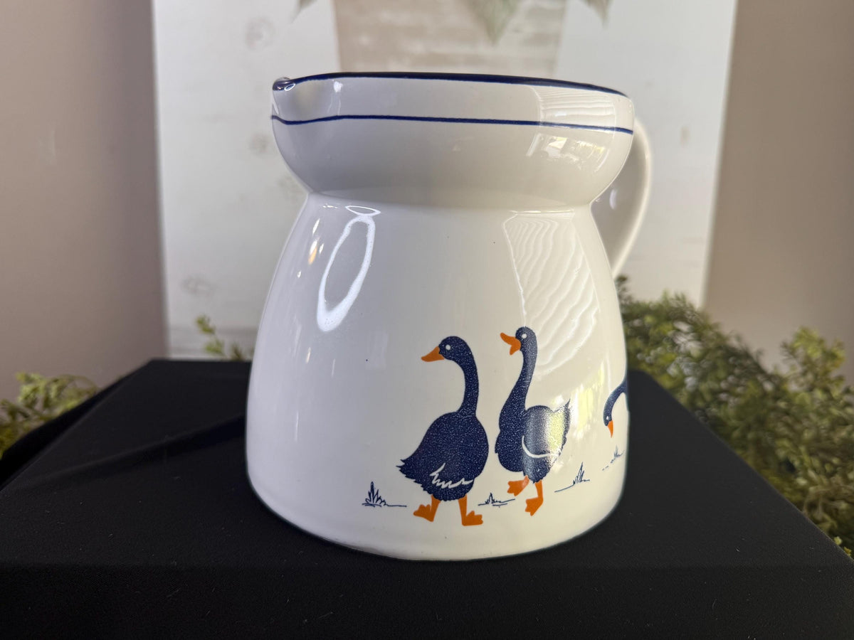 Vintage Rosenthal Netter white & blue geese large pitcher