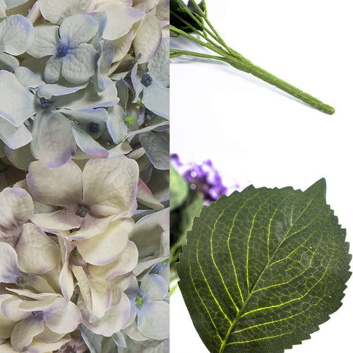 Hydrangea Silk Flowers Plant, Lavender Blue, Indoor Home