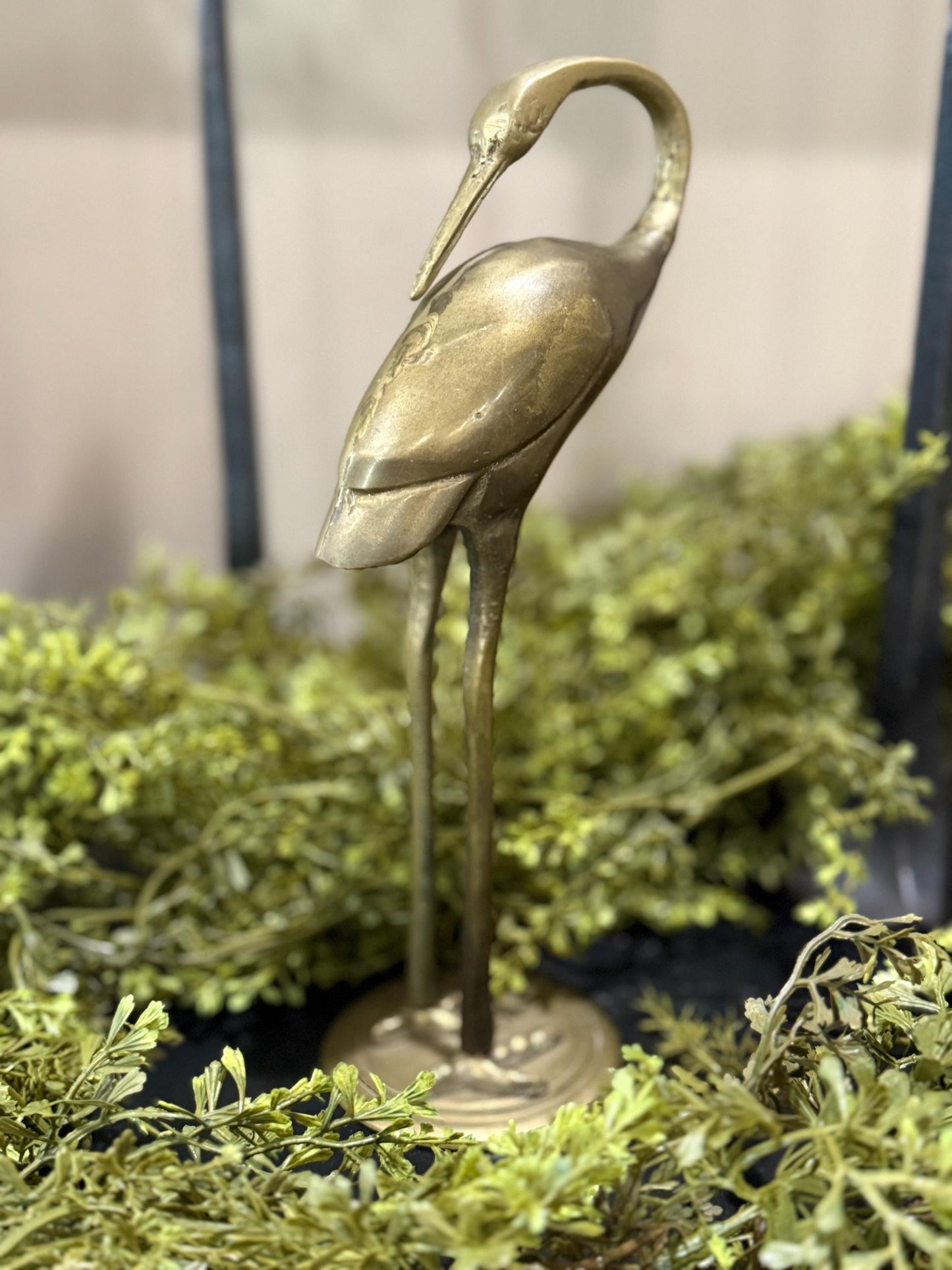 Solid brass herring crane 10” tall