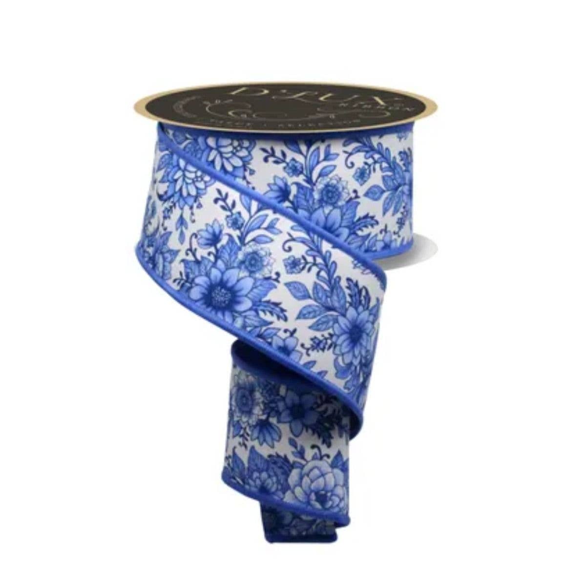 2.5"  x 10 Yds Chinoiserie Blue and White