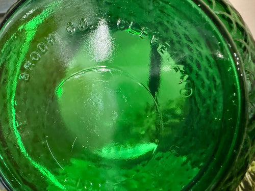 Vintage EO Brody emerald fish scale bowl
