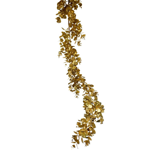 Metallic Gold Eucalyptus Garland 52"
