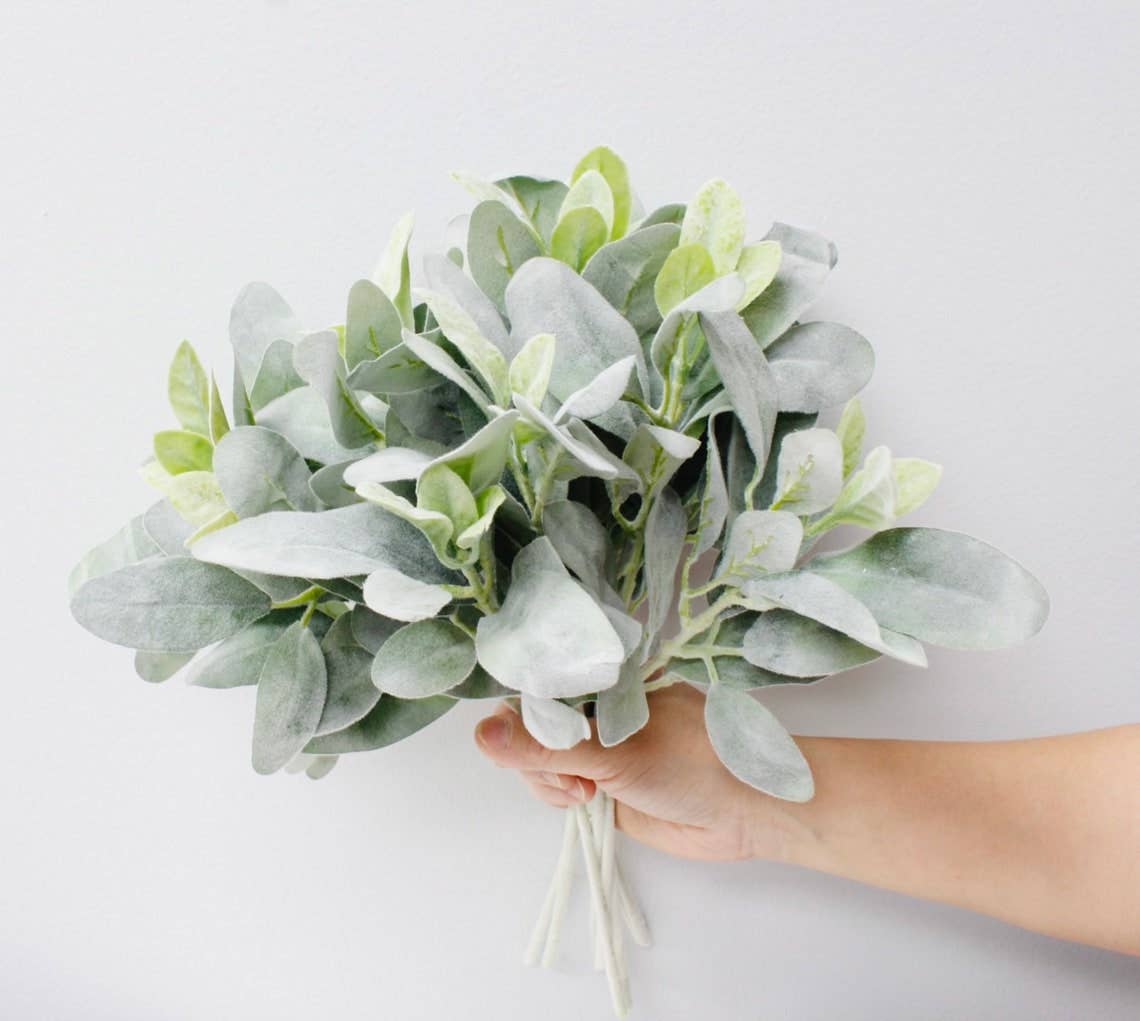 Realistic Flocked Artificial Lamb's Ear