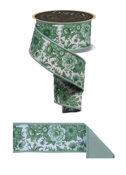 CHINOISERIE FLORAL/FUSED WHITE/SAGE