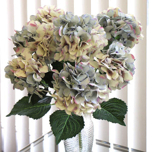 Hydrangea Silk Flowers Plant, Lavender Blue, Indoor Home