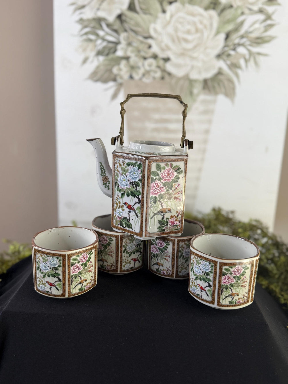 Japanese Andrea by Sadek hexagon teapot and 4 cups