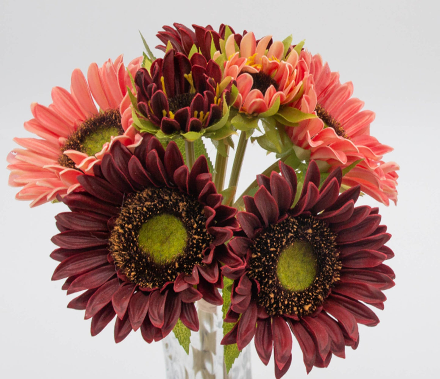 Pack of 7Stems-Rustic antique -Real Touch Sunflower Bouquet