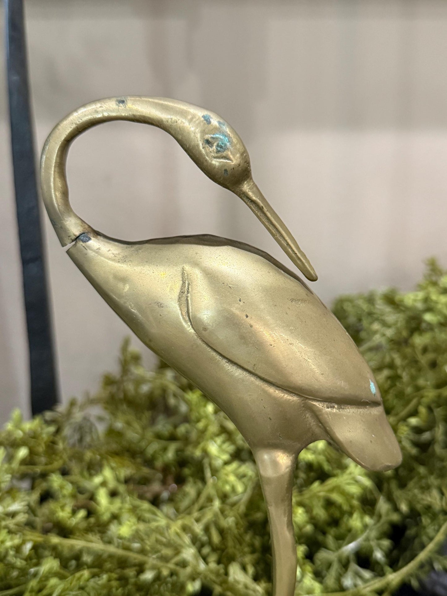 Solid brass herring crane 10” tall