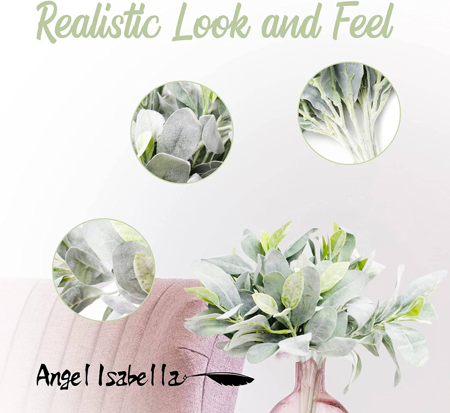 Realistic Flocked Artificial Lamb's Ear
