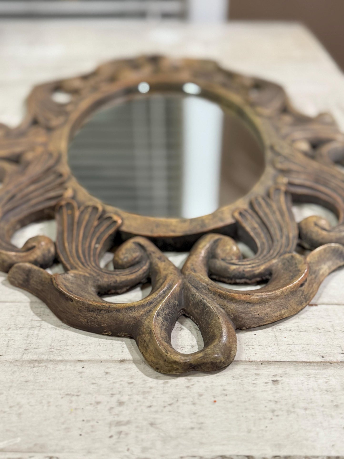 Ornate plaster mirror