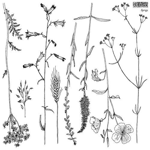 Sprigs 12x12 IOD Stamp
